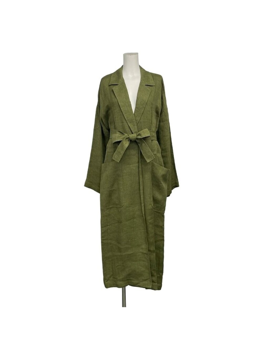 Max Mara Studio Coat L Green Long Sleeve Spring Fall 44